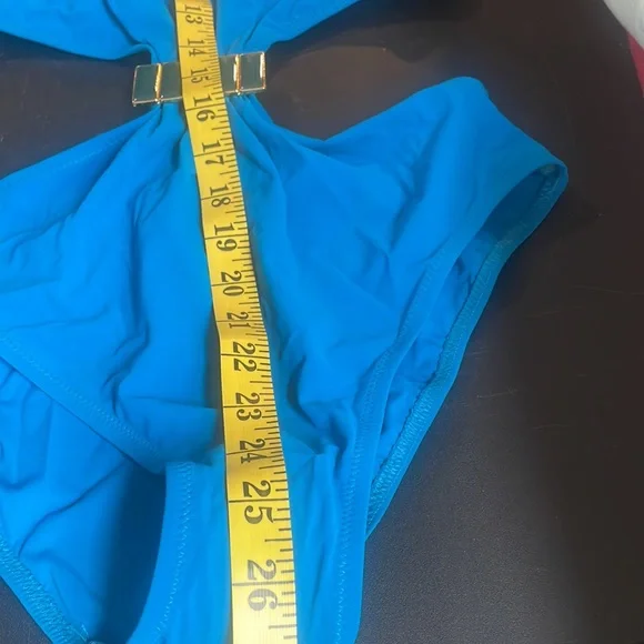 Blue Monokini, embellished design front,halter top with tie, size small - Picture 7 of 10